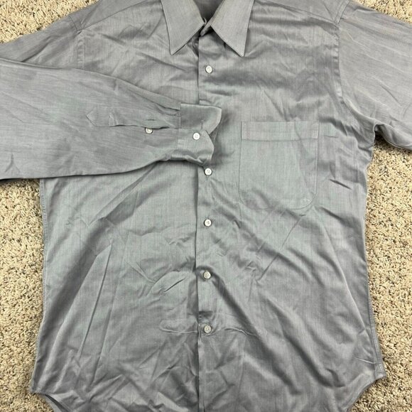 Gitman Bros For Fashion Post Louisville Button Up Shirt 15.5 33 Gray Custom - Picture 1 of 7